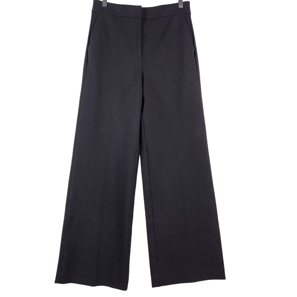 Boden Westbourne Women's Black Wide Leg Ponte Trousers UK 10R US 6 Pockets